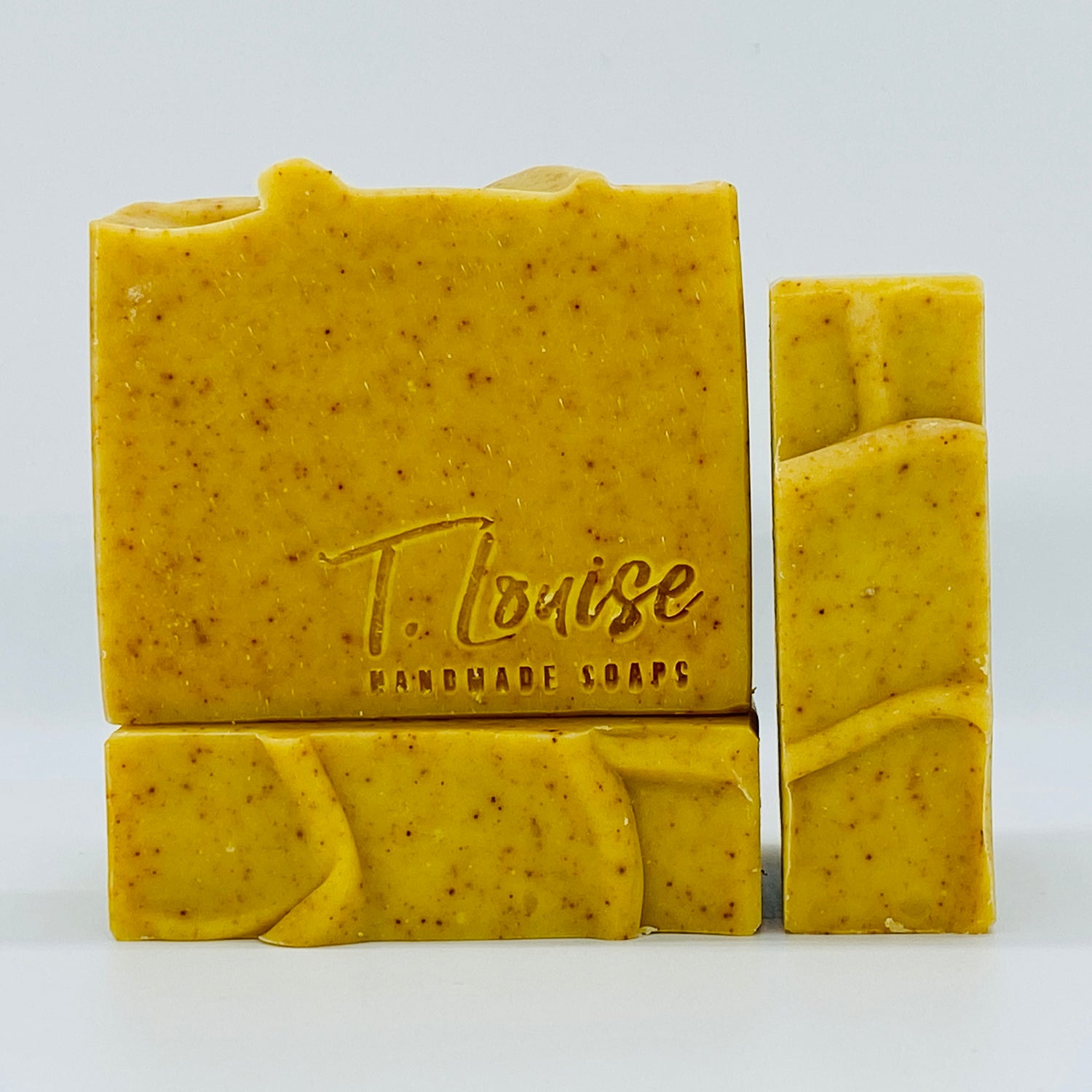 Orange Turmeric Herbal Soap bars, T. Louise Soaps, Coconut-free. 