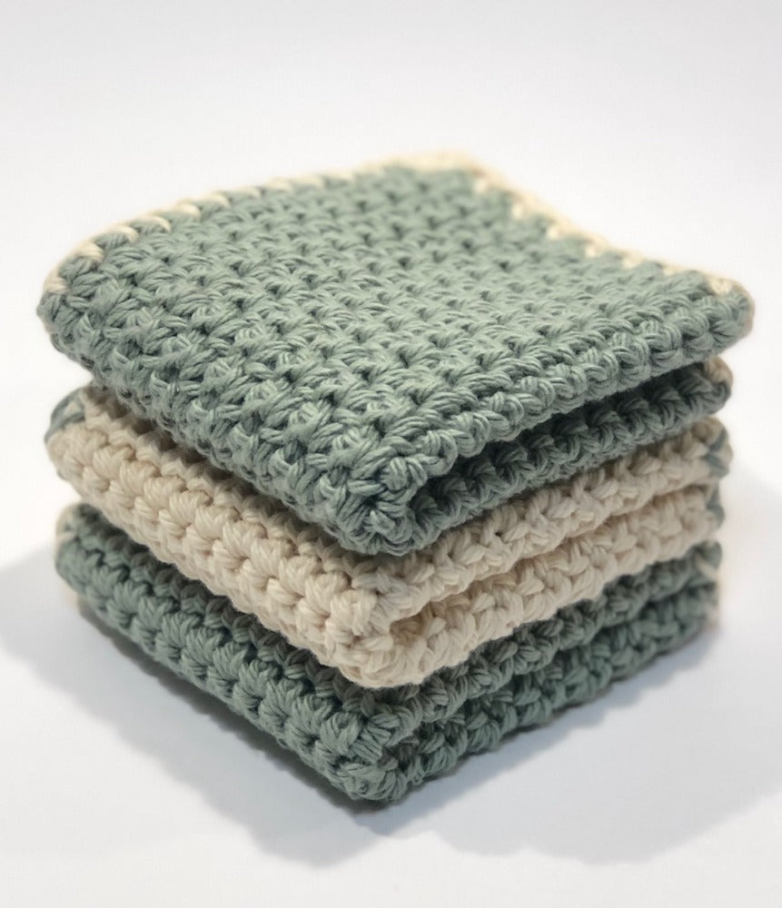 Handmade Washcloth Crochet Cotton 100% - Natural Color