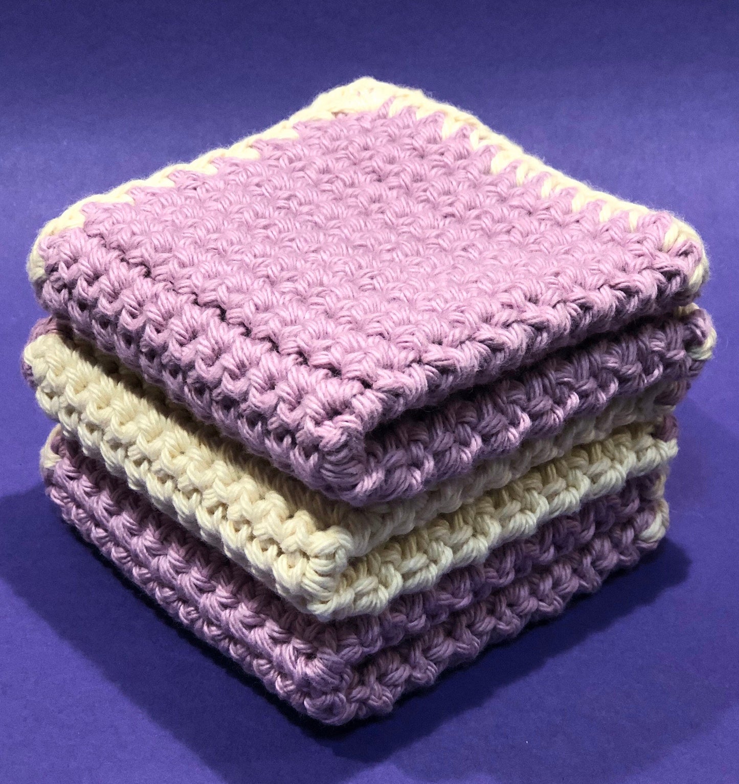 Handmade Washcloth Crochet Cotton 100% - Natural Color - Right Soap
